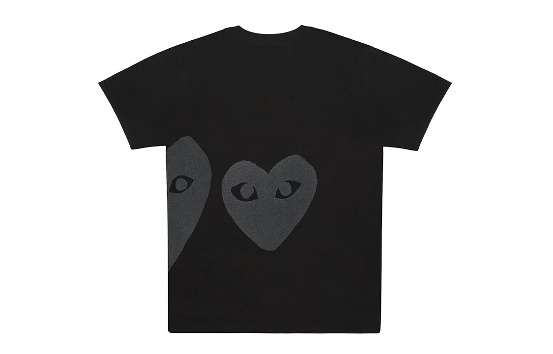 Comme Des Garcons Play Three Black Hearts T-shirt Black