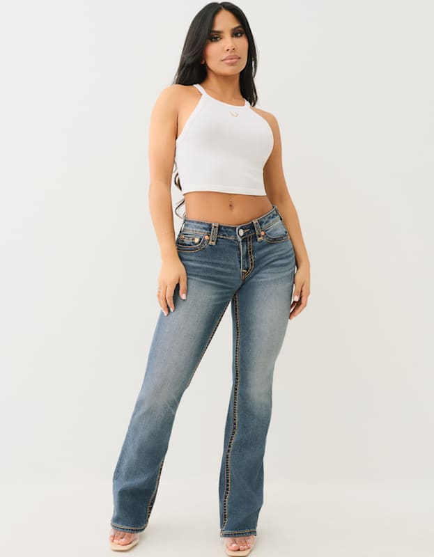 True Religion Becca Mr Bootcut Denim Jean Super T Crowd Surf Blue