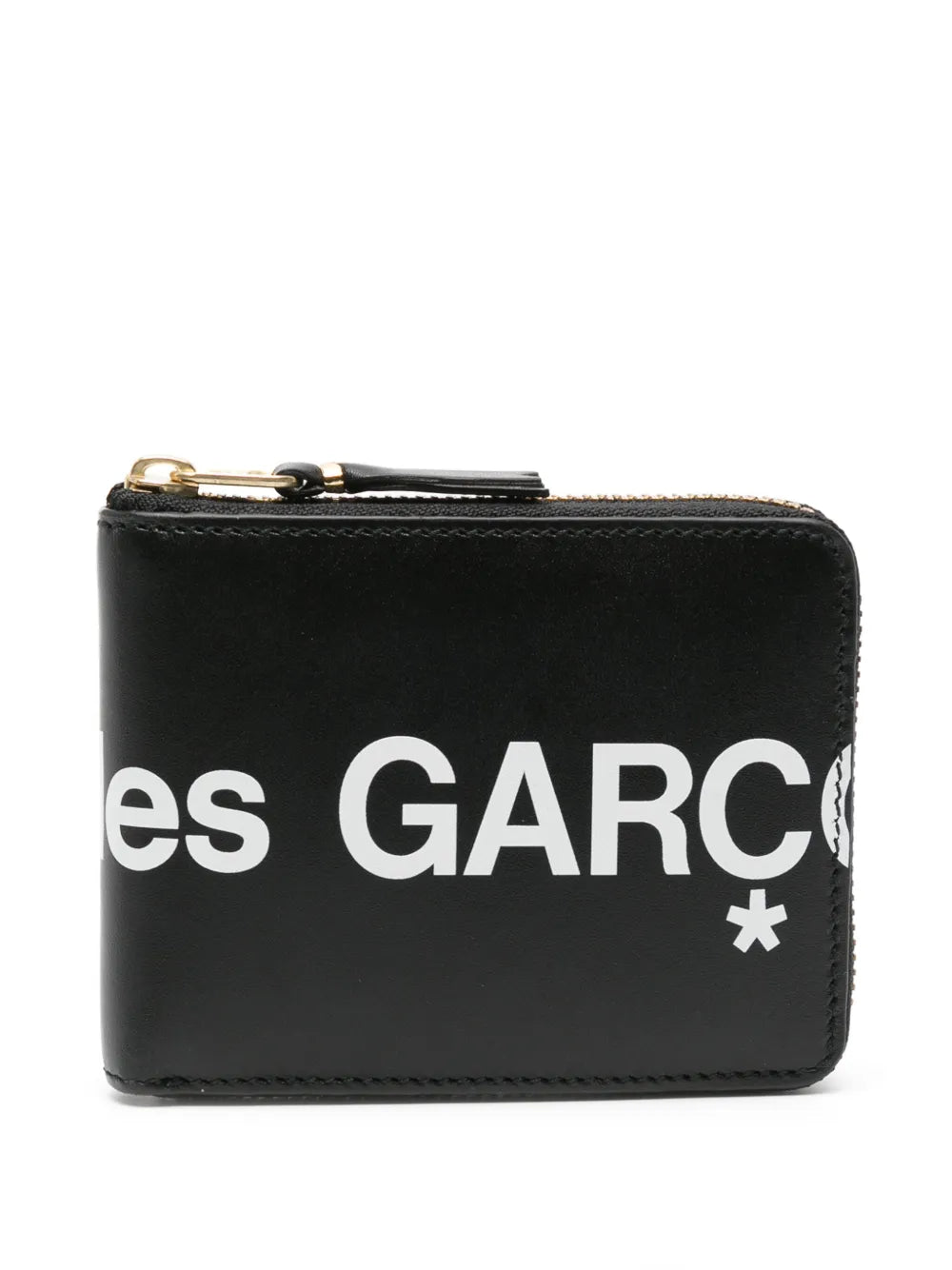 Comme Des Garcons Wallet Leather Logo Black