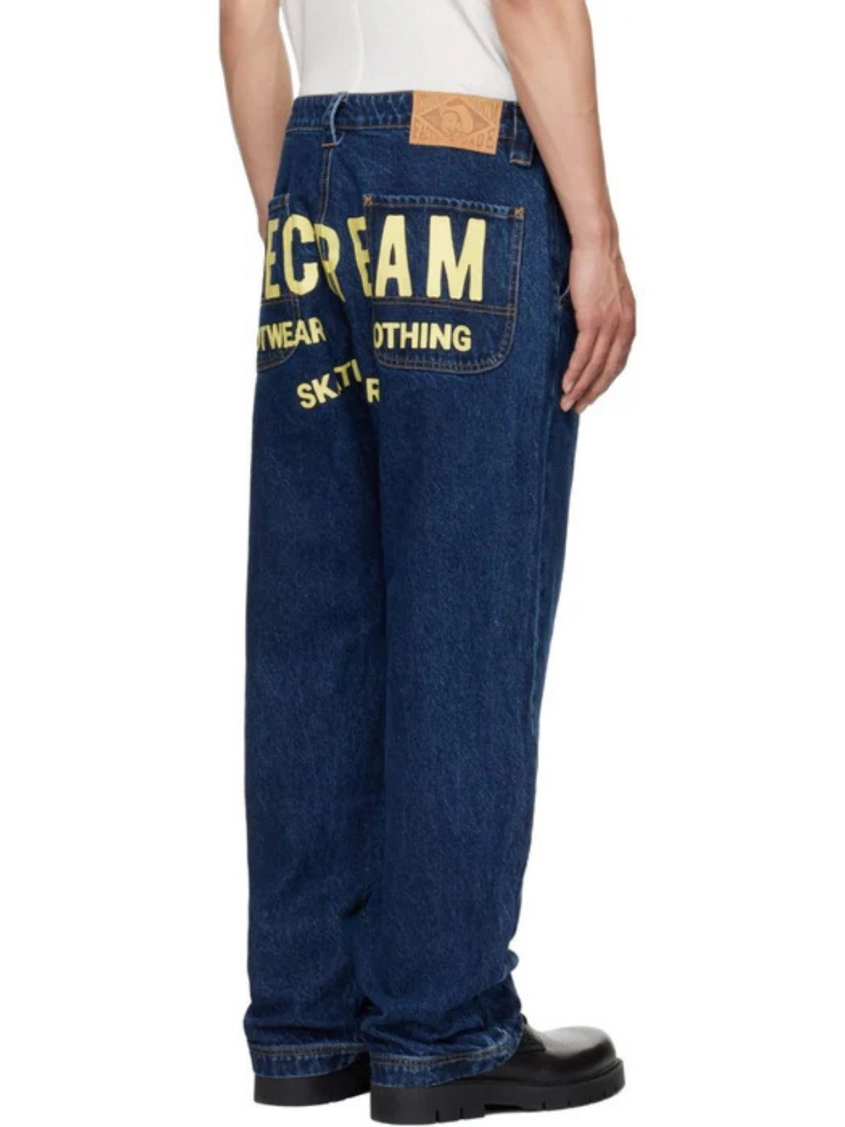 Ice Cream Cowboy Printed Denim Jeans Indigo