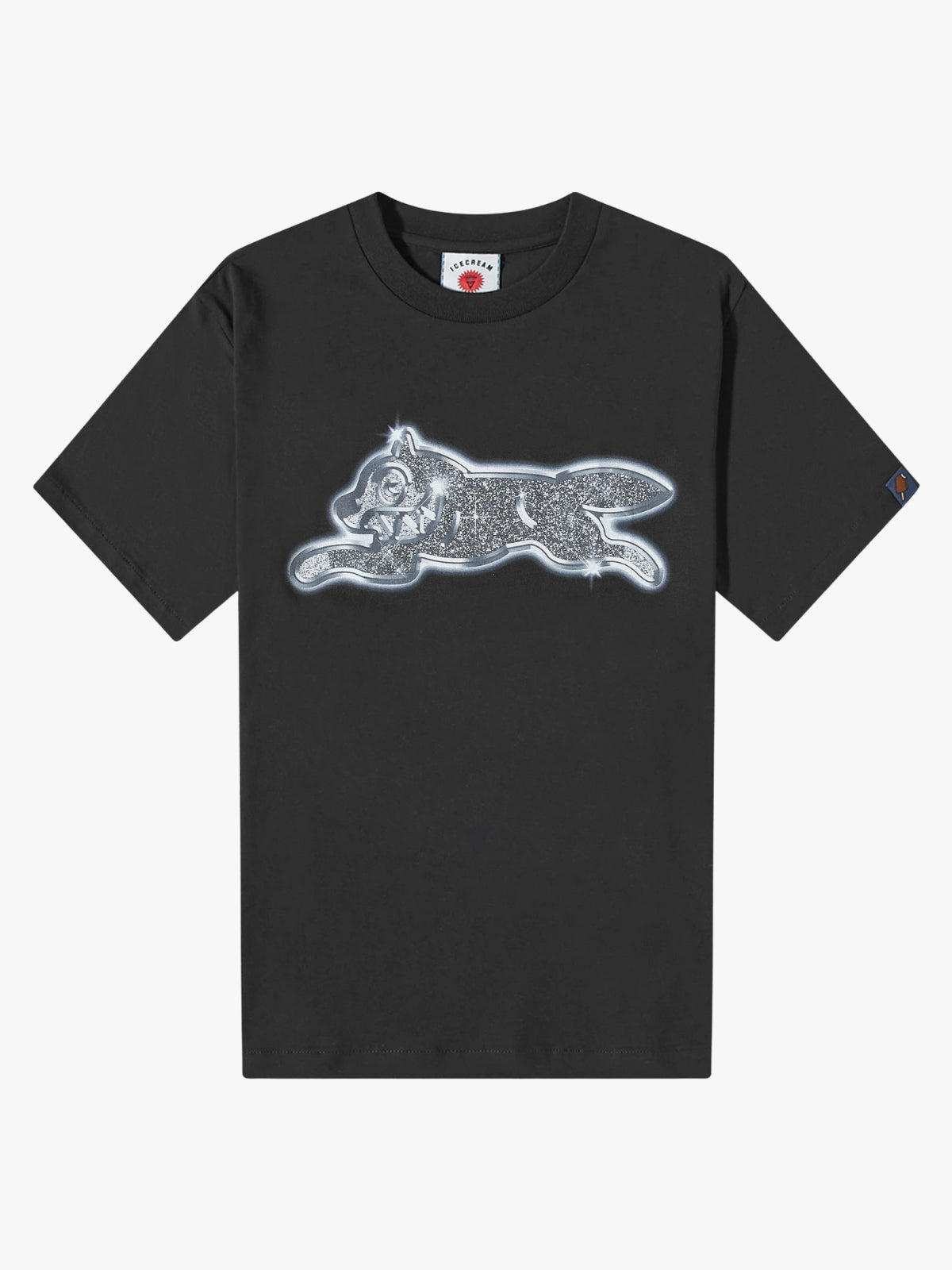 Ice Cream Iced Out Running Dog T-Shirt Black