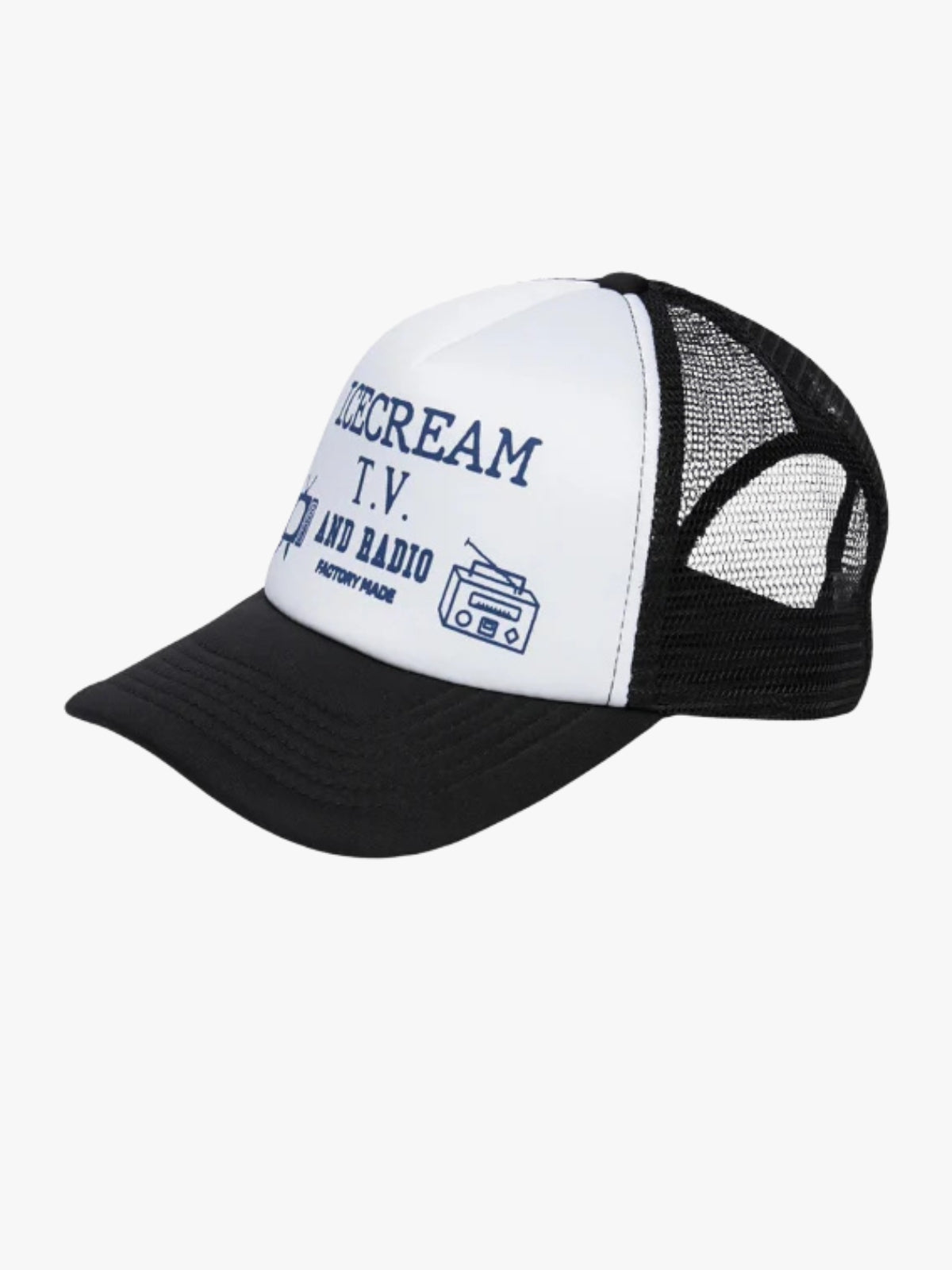 Ice Cream Broadcast Trucker Cap Black