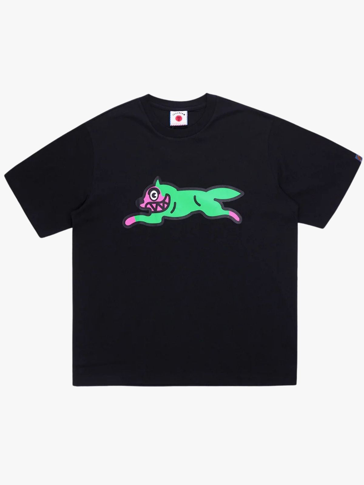 IceCream Running Dog T-Shirt Black (Green Print)