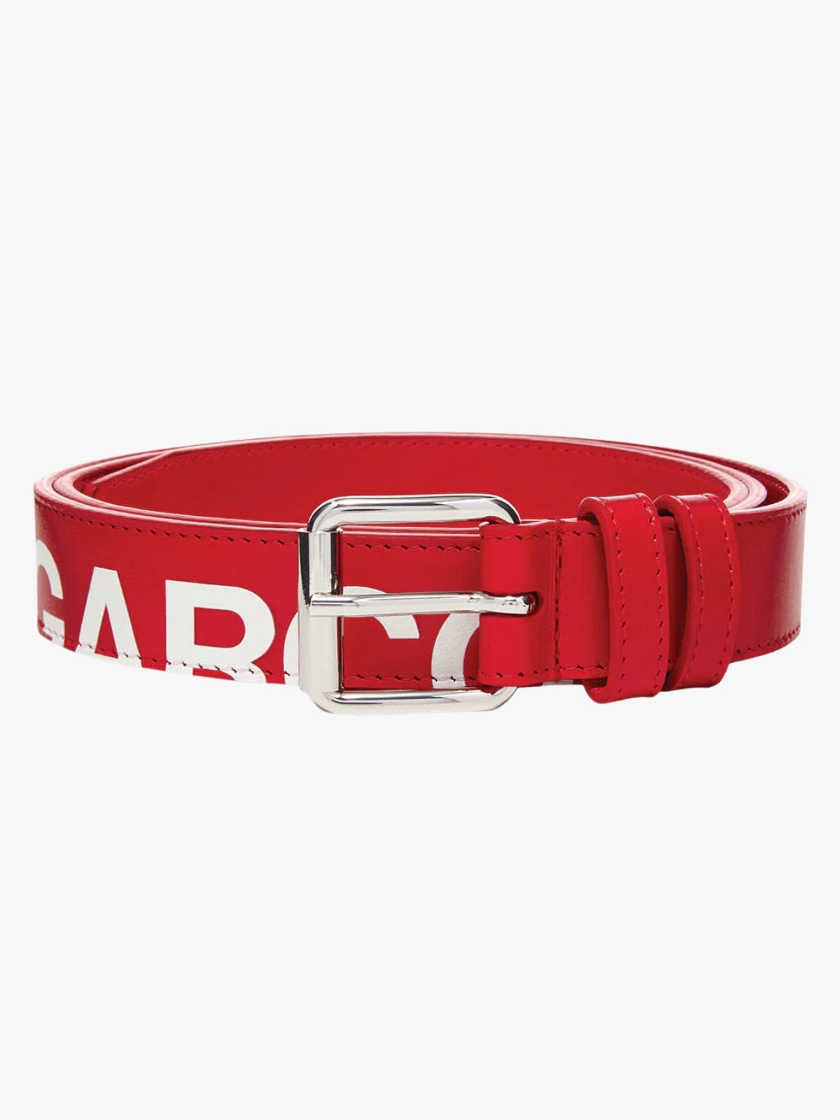 Comme Des Garcons Logo Belt Red