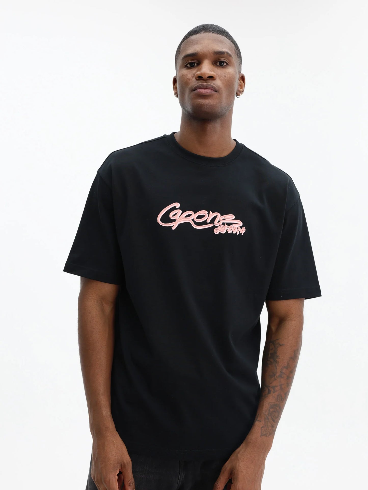 Capone Logo T-Shirt Black - Pink