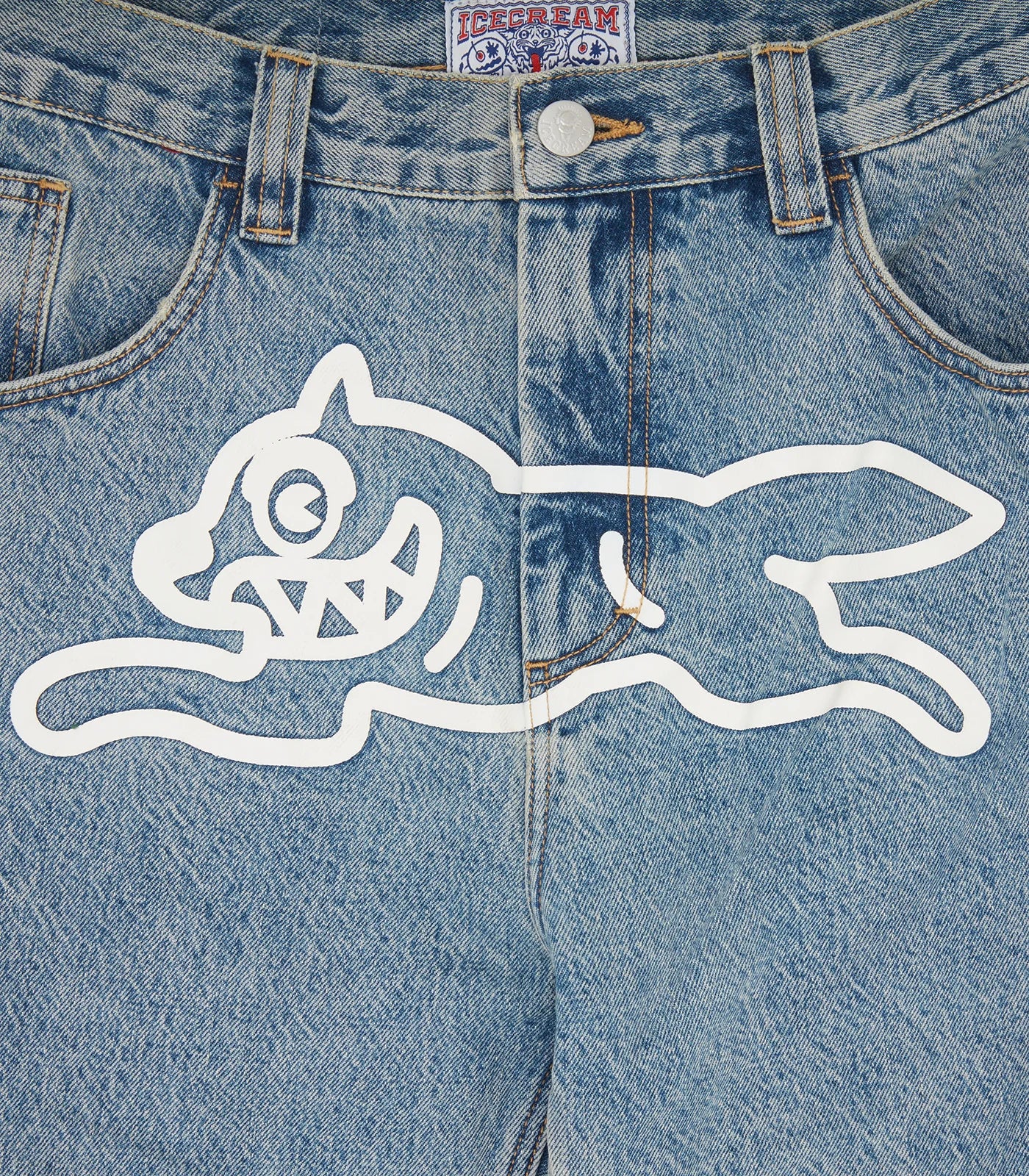 Ice Cream Running Dog Jeans Light Wash Blue