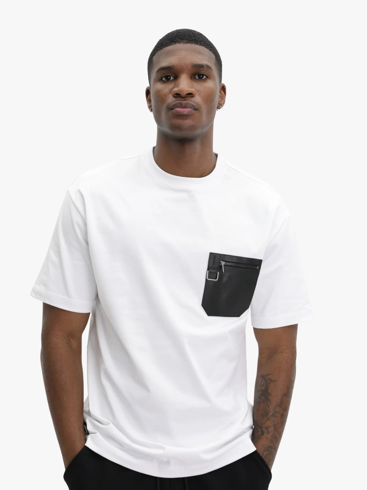 Capone T-Shirt Pocket With Zip White
