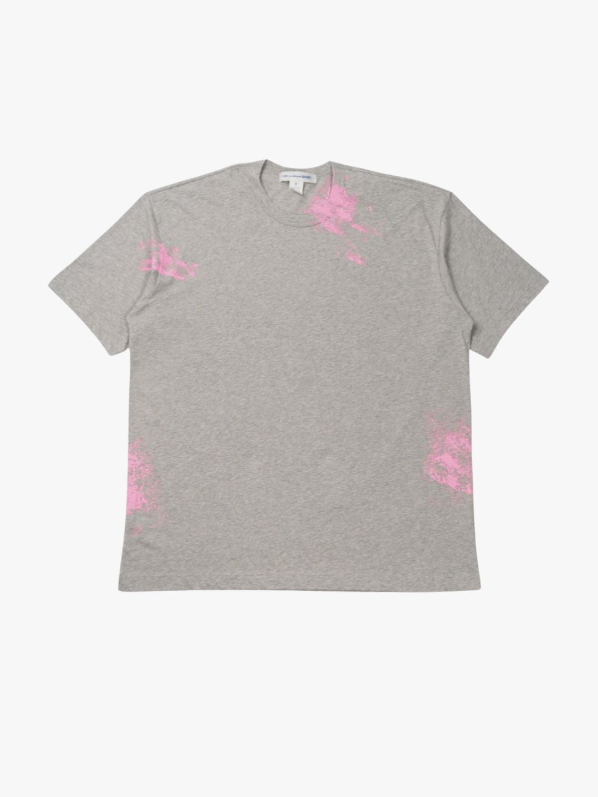 CDG Tee Pink Splatter Heather Grey