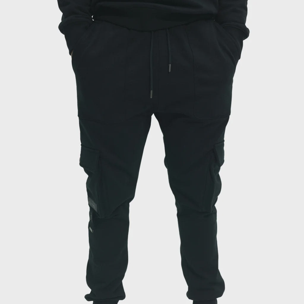 Capone Cargo Sweatpants Double Sided Pockets Black