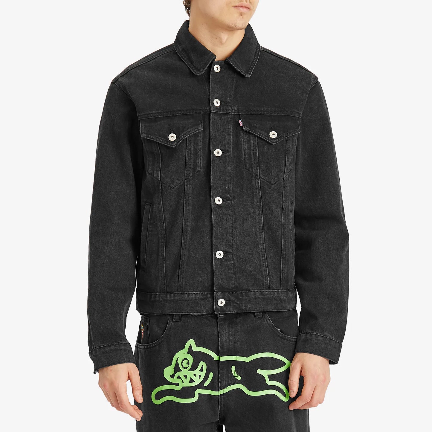 Ice Cream Denim Jacket Trucker Black