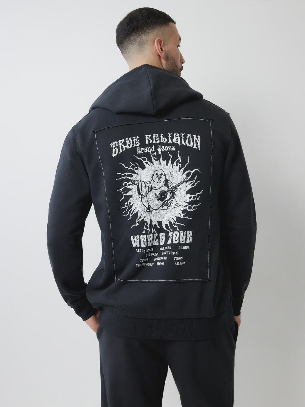 True Religion Blazing Tour Applique Zip Hood Phantom