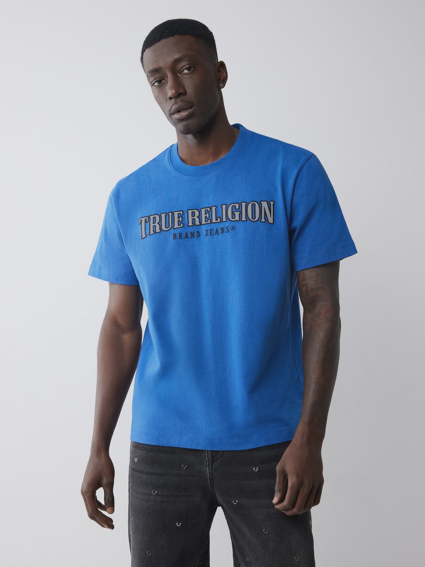 True Religion Ss Reflective Arch T-Shirt Galaxy Blue