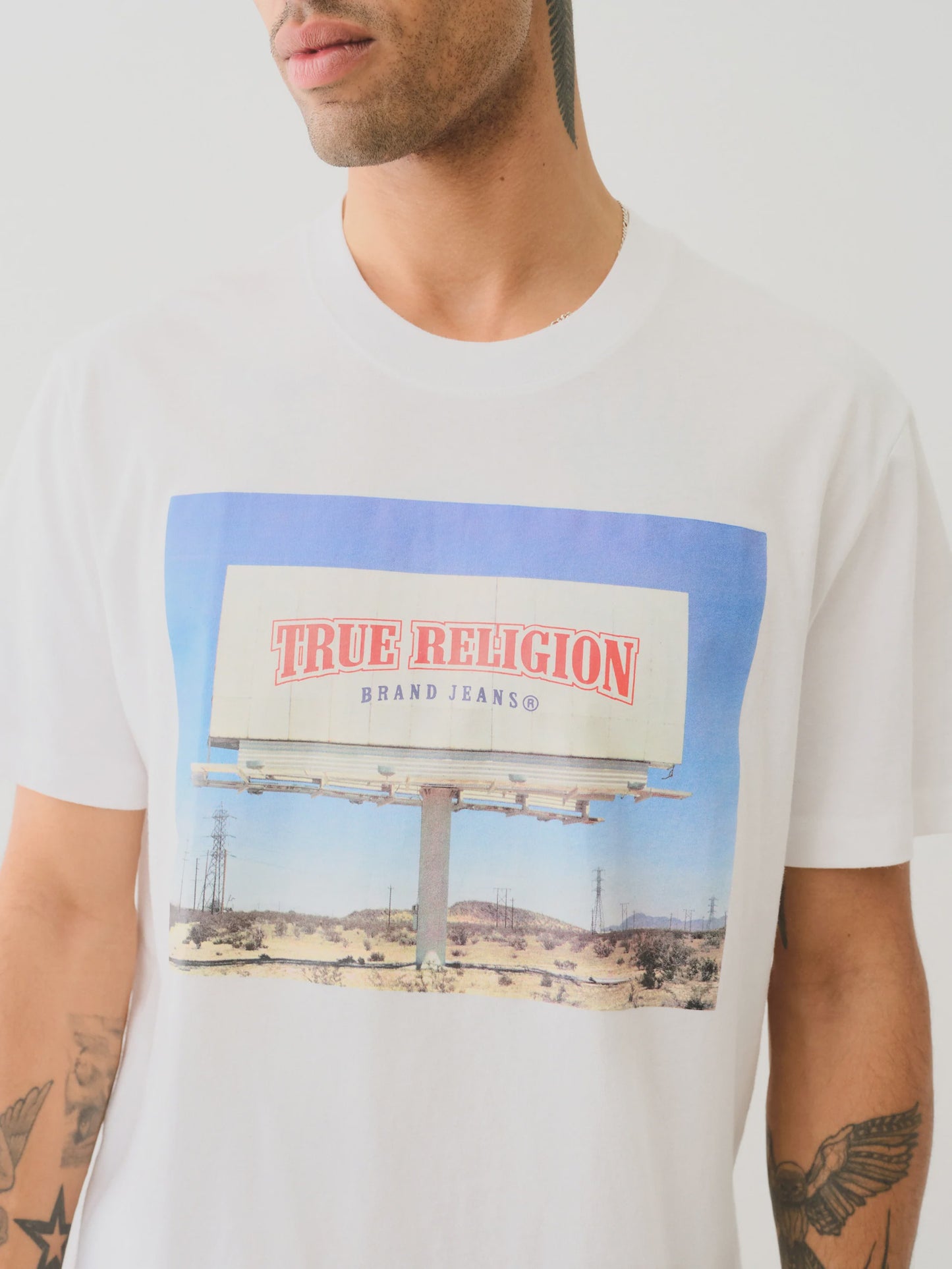 True Religion Ss Billboard Tee Optic White