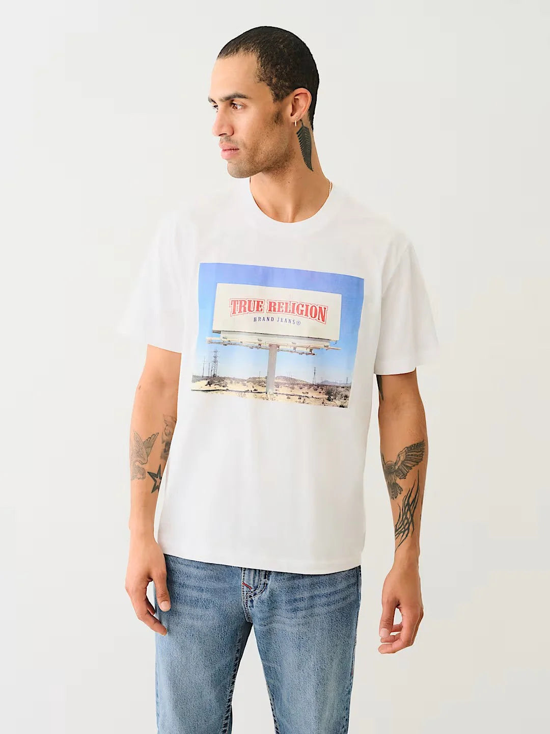 True Religion Ss Billboard Tee Optic White