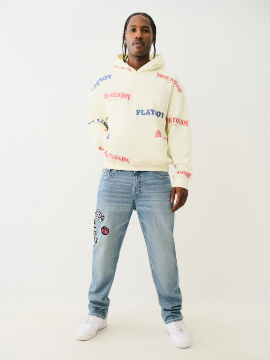 True Religion Pb X Tr Cinched Pull Over Hoodie Solitary Star Cream