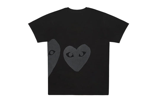 Comme Des Garcons Play Three Black Hearts T-shirt Black