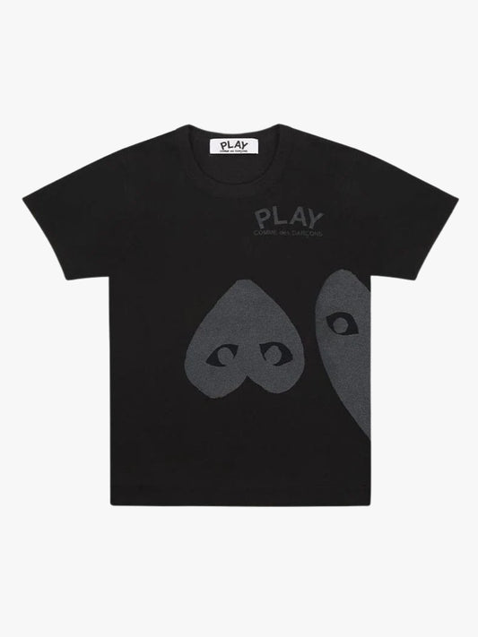 Comme Des Garcons Play Three Black Hearts T-shirt Black