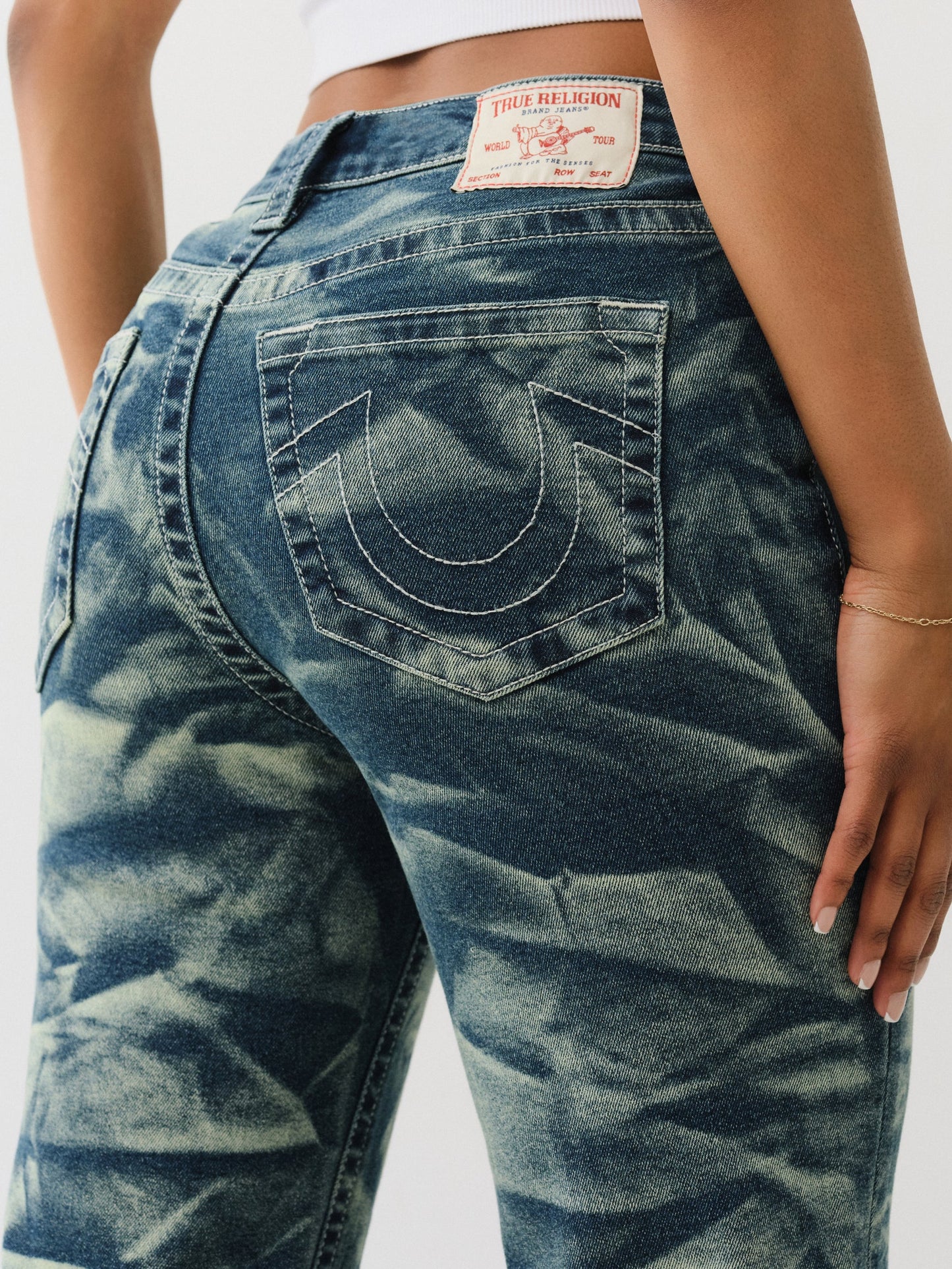 True Religion Crinkle Wash Katrina Hr Flare Jean Lagoon Azure