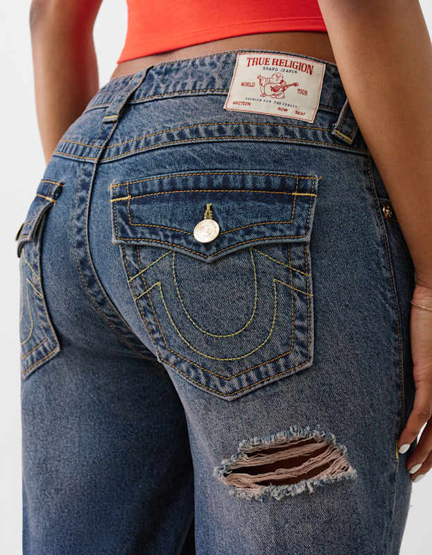 True Religion Relaxed Straight Mr Flap Denim Jean Breeze Aqua