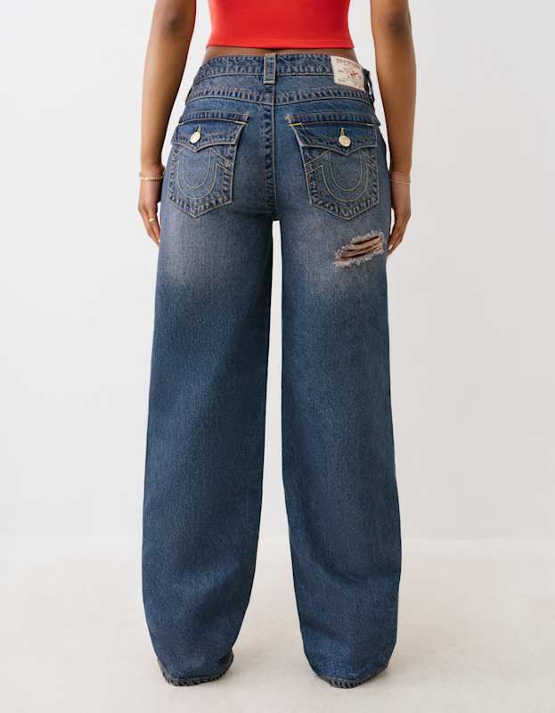 True Religion Relaxed Straight Mr Flap Denim Jean Breeze Aqua