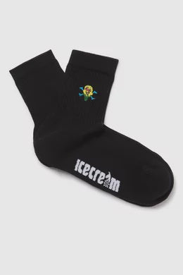 Ice Cream Cones and Bones Socks Black