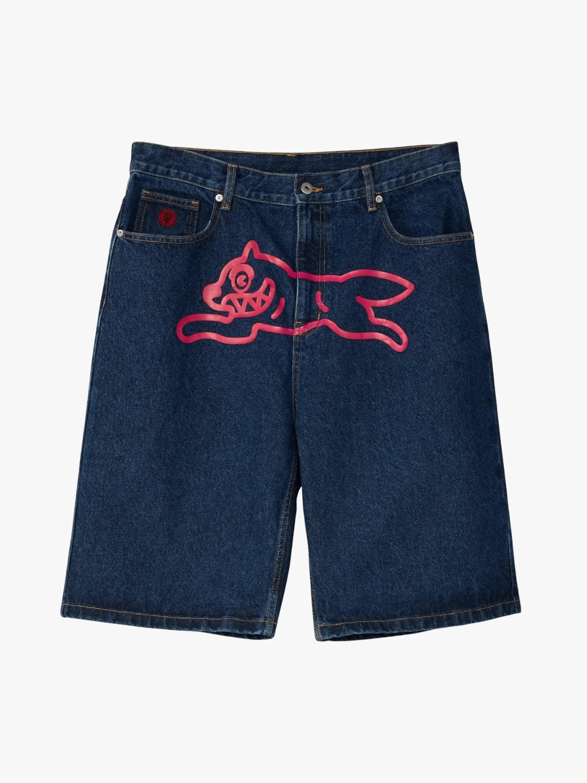 Ice Cream Running Dog Jorts Indigo