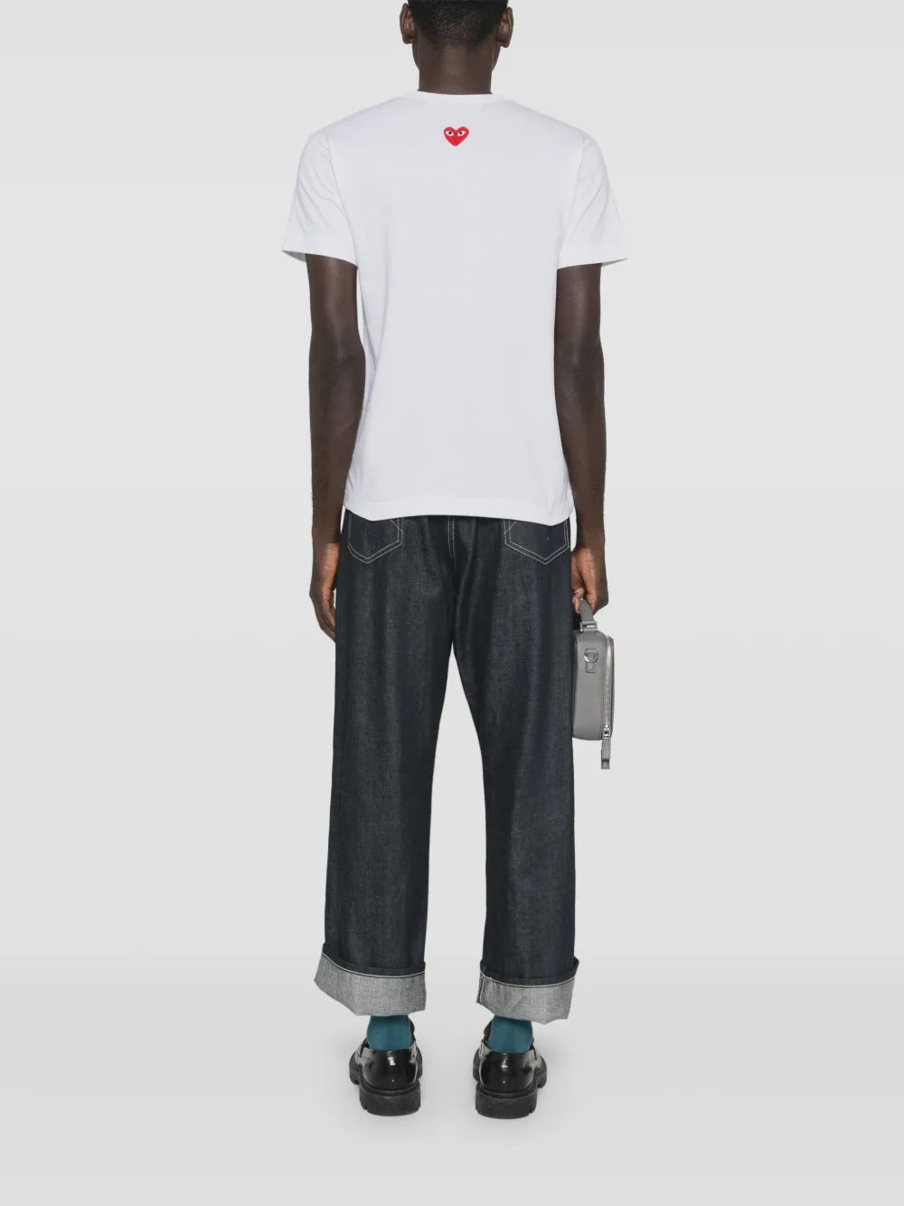 Comme Des Garçons Play Back Red Heart-Patch T-shirt