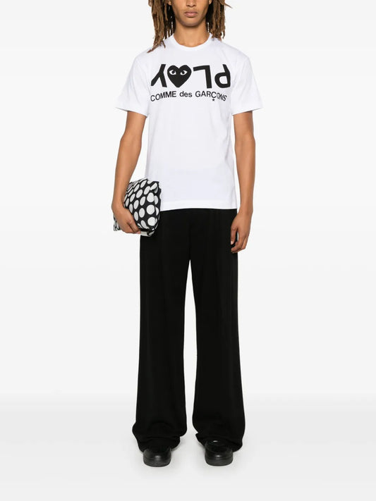 Comme Des Garcons Play Upside Down Logo T-Shirt White