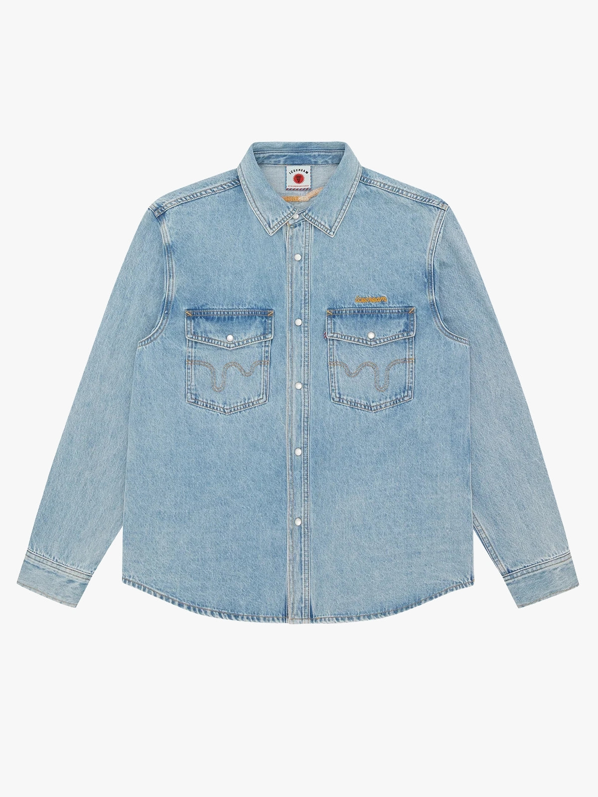 Ice Cream Denim Jacket Chain Stitch Blue