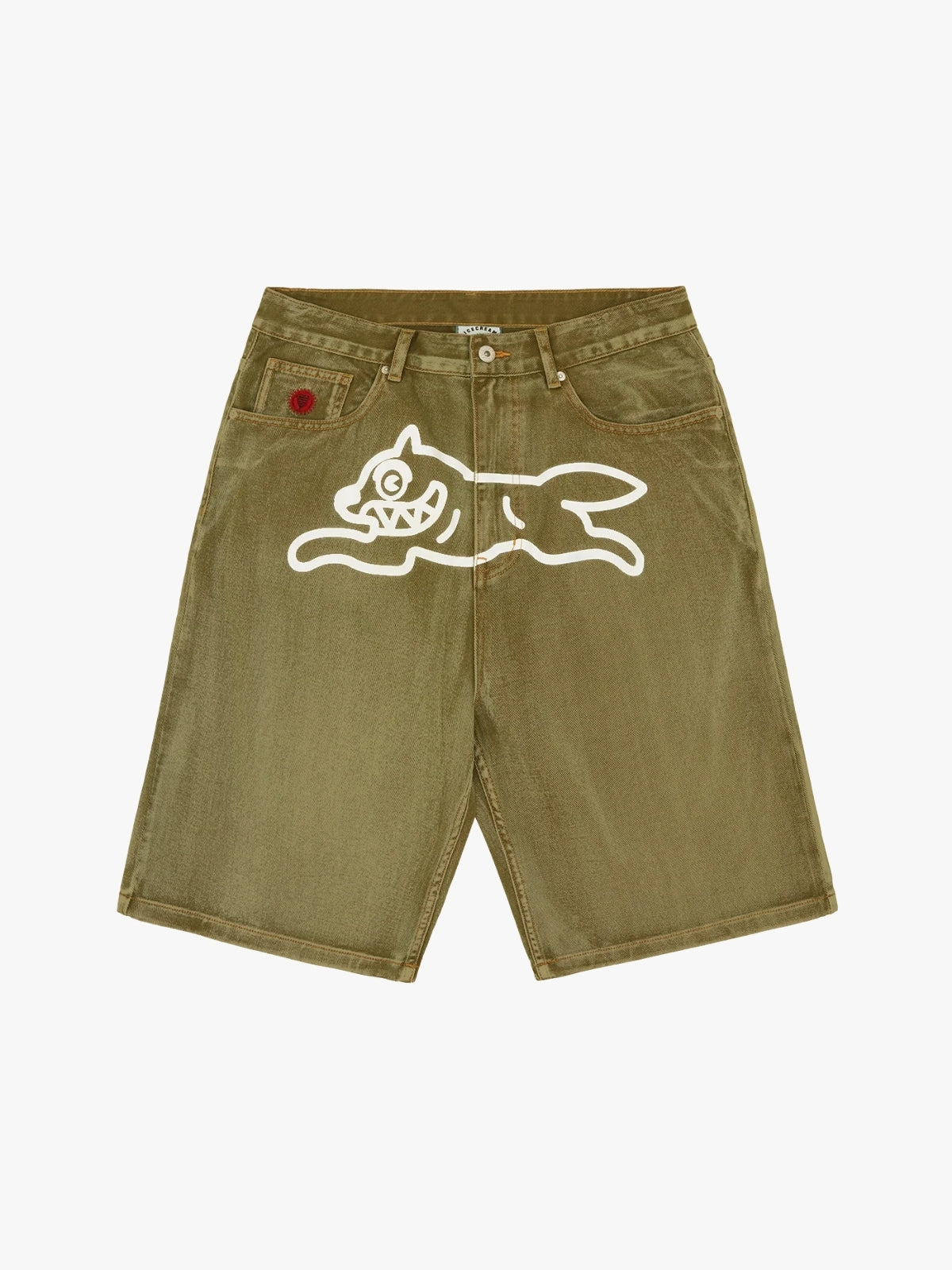 Ice Cream Running Dog Shorts - Green