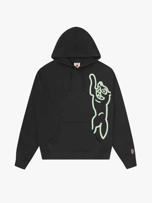 Ice Cream Vertical Jumbo Running Dog Popover Hoodie Black