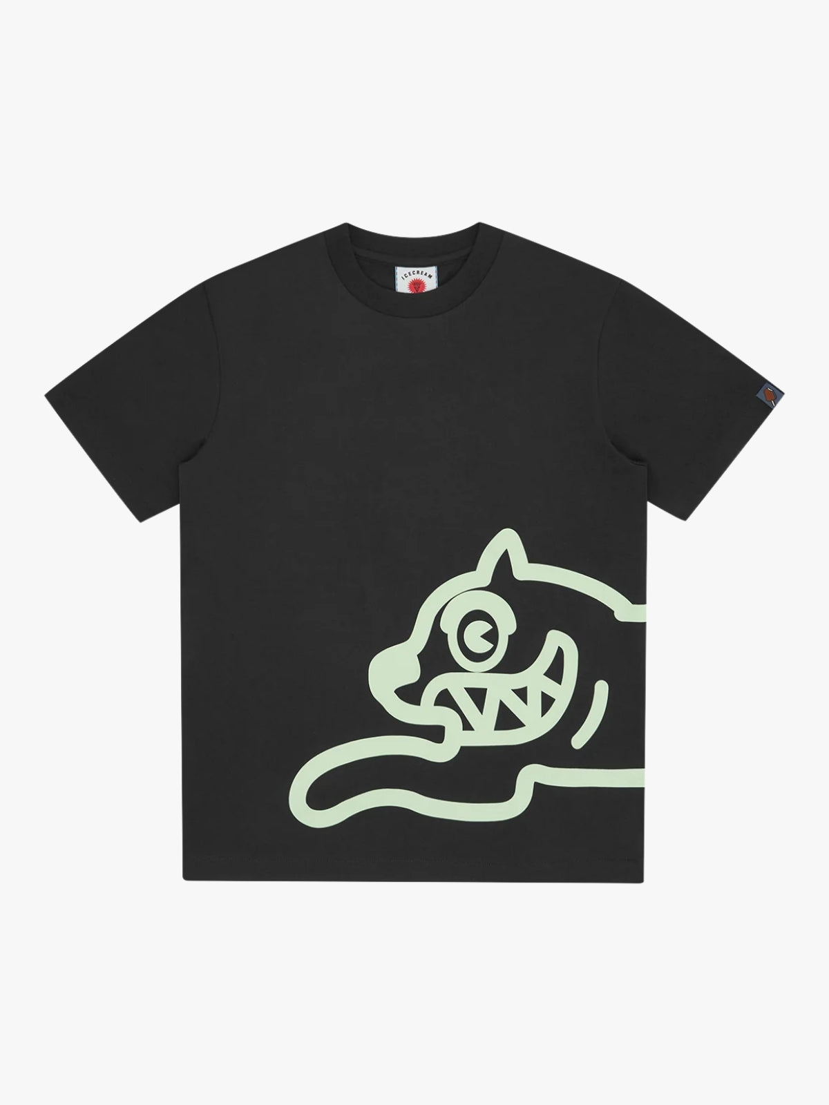 Ice Cream Jumbo Running Dog Logo T-Shirt Black