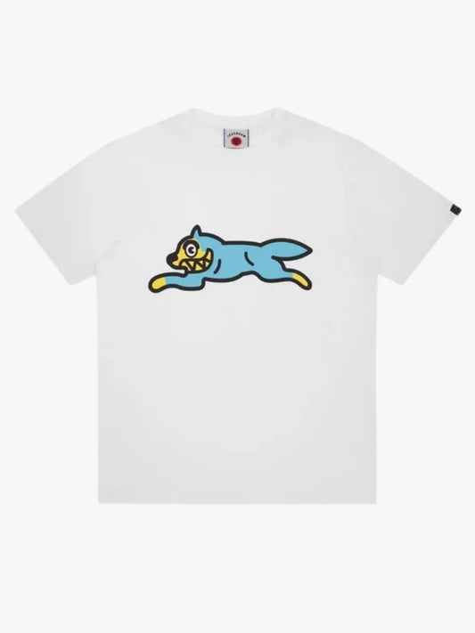 Ice Cream Running Dog T-Shirt Blue-White