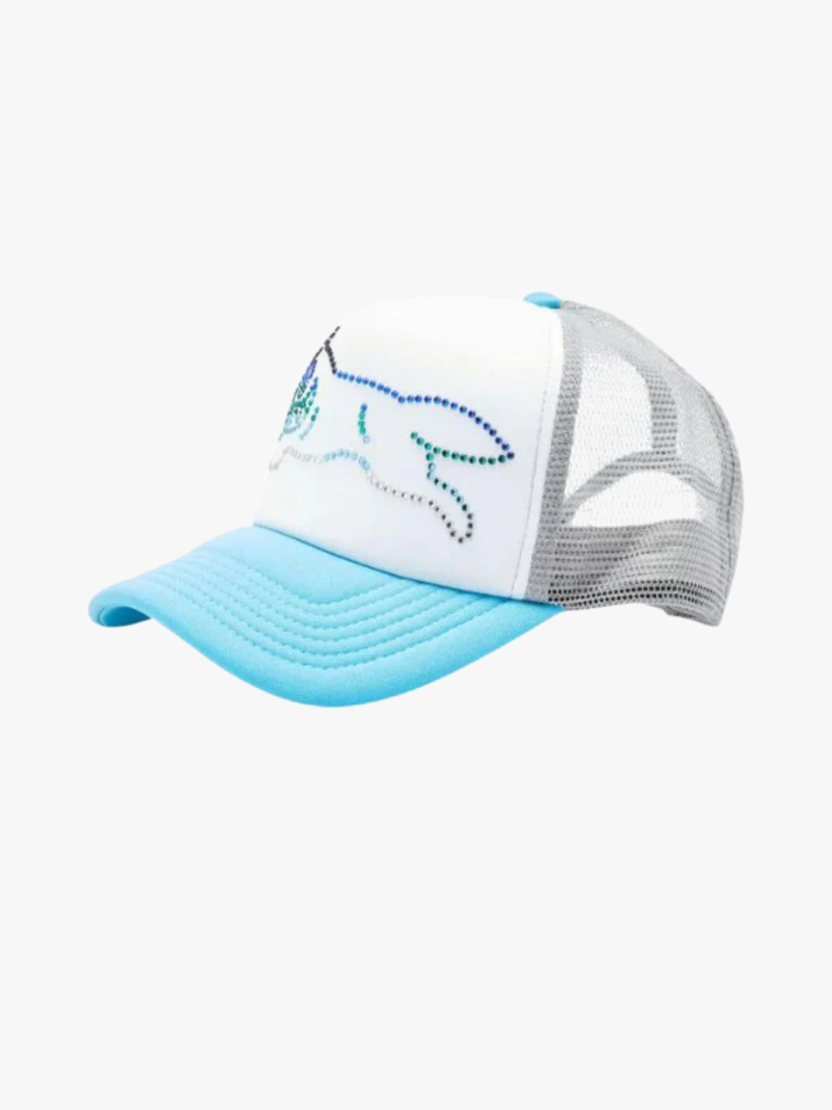 Ice Cream Crystal Running Dog Cap Blue White
