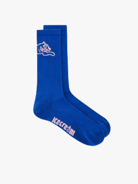 Ice Cream Running Dog Socks Blue
