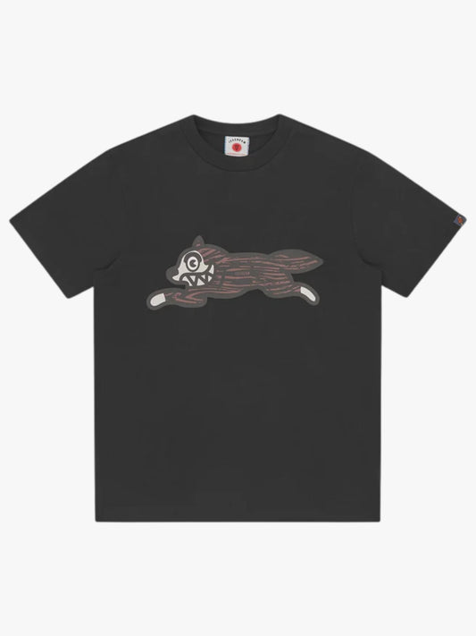 Ice Cream Woodgrain Running Dog T-Shirt Black
