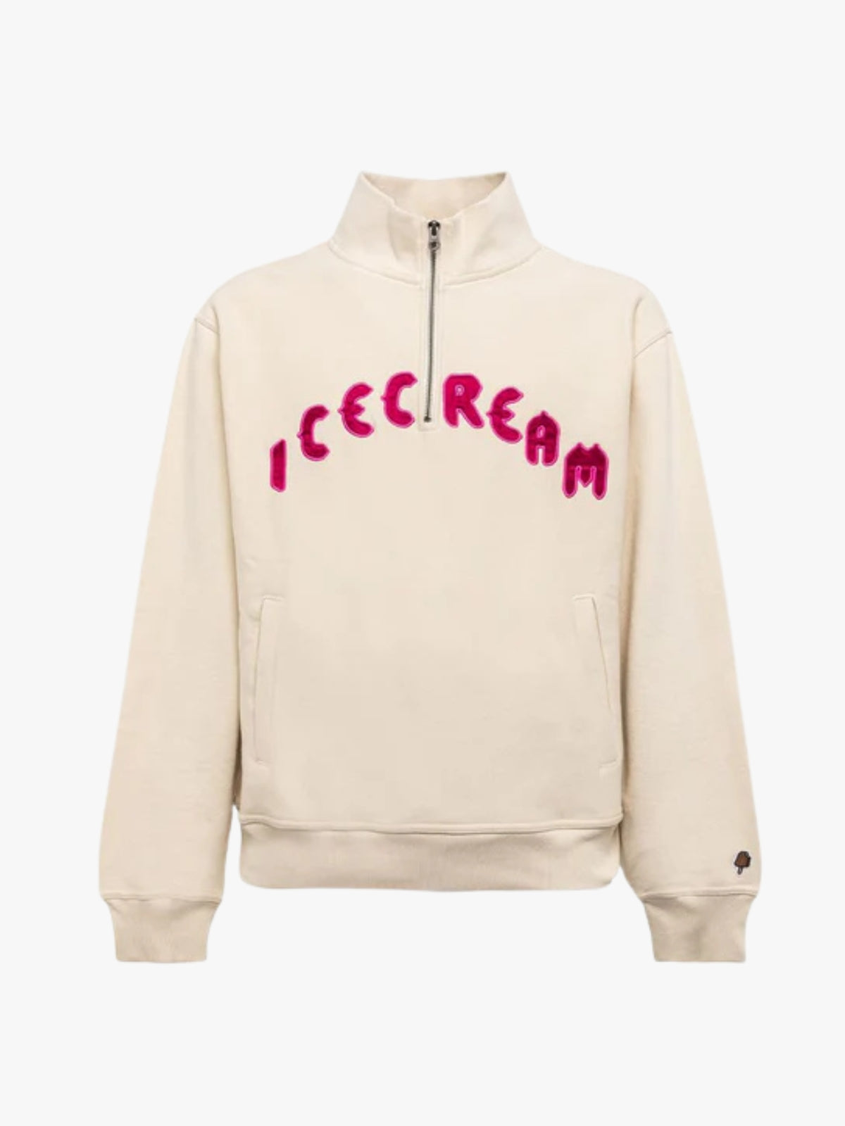 Ice Cream Half Zip Logo Sweater Cream