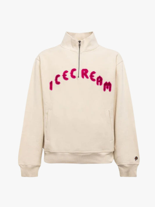Ice Cream Half Zip Logo Sweater Cream