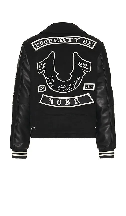 True Religion Property Of None Biker Jacket Jet Black