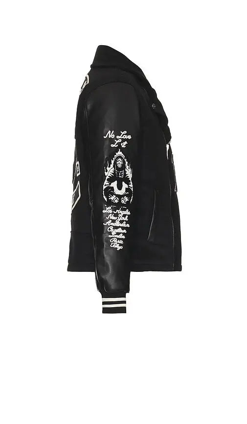 True Religion Property Of None Biker Jacket Jet Black