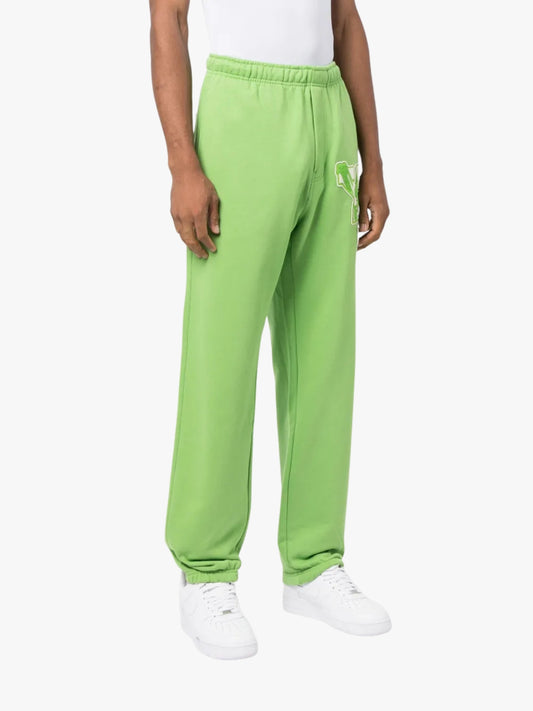 Y-3 GFX FT logo-patch Cotton Track Pants Green