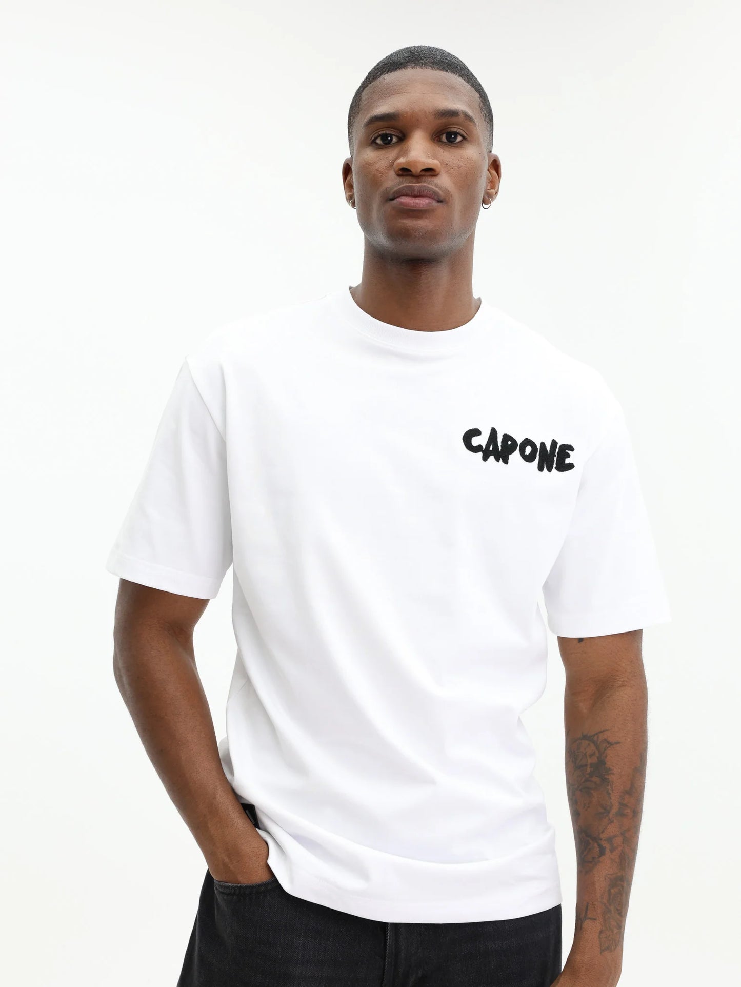 Capone Corner Logo T-Shirt White - Black