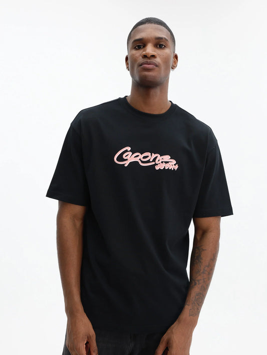 Capone Logo T-Shirt Black - Pink