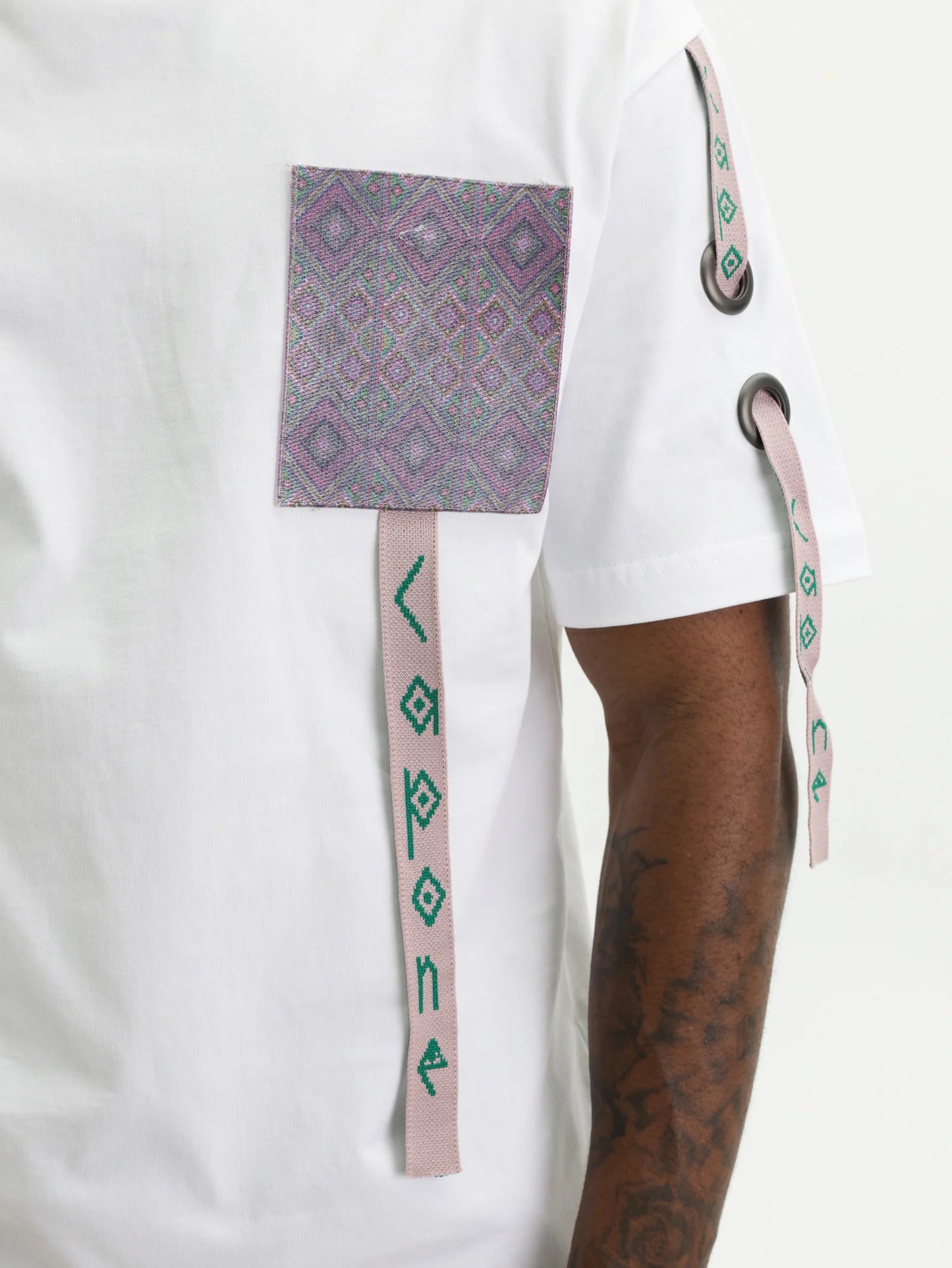 Capone T-Shirt Multi Printed Pocket White