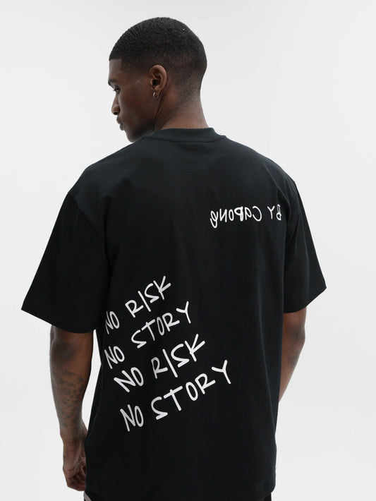Capone T-Shirt Oversized No Risk No Story Black