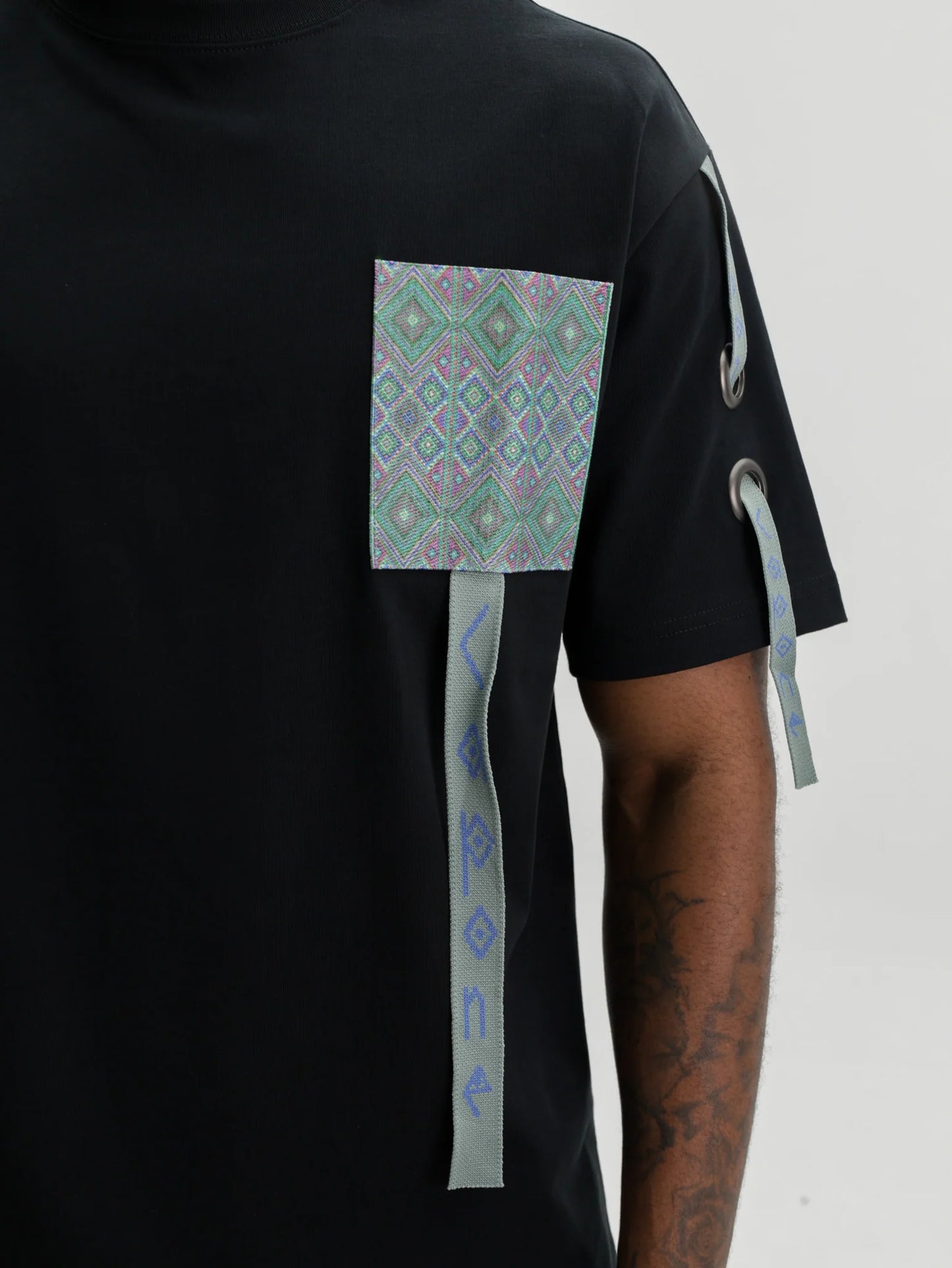 Capone T-Shirt Multi Printed Pocket Black