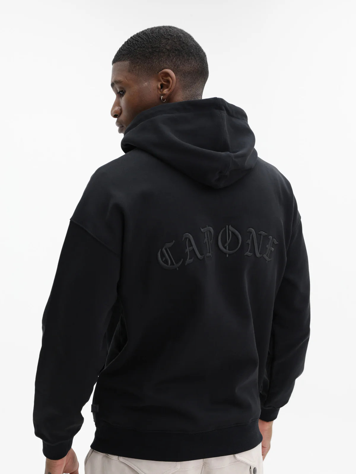 Capone Hoodie Metallic Rings Black