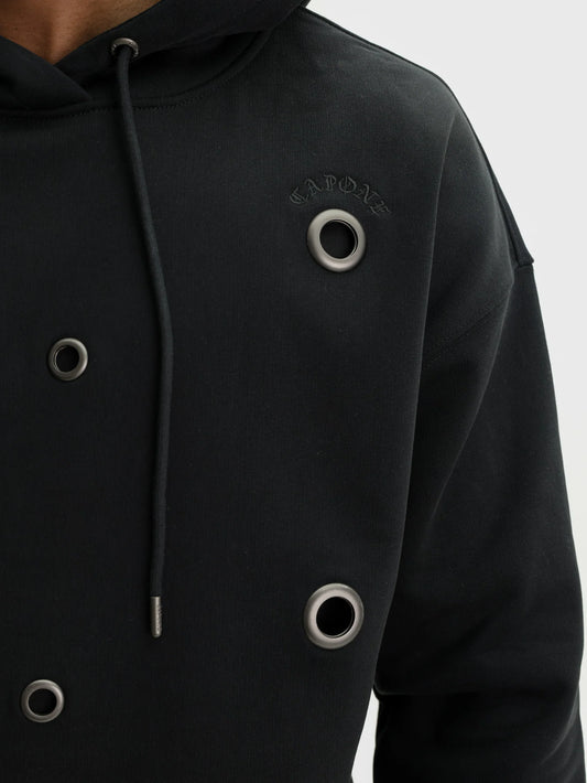 Capone Hoodie Metallic Rings Black