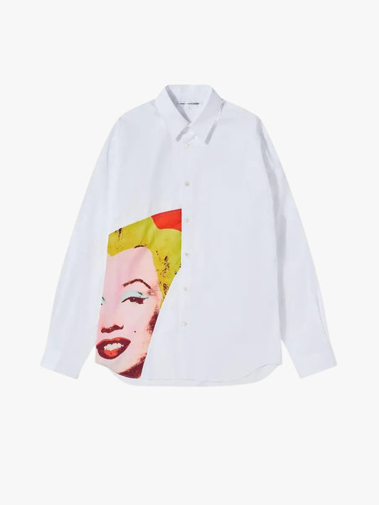 Comme Des Garcons Shirt Graphic Button up Shirt White
