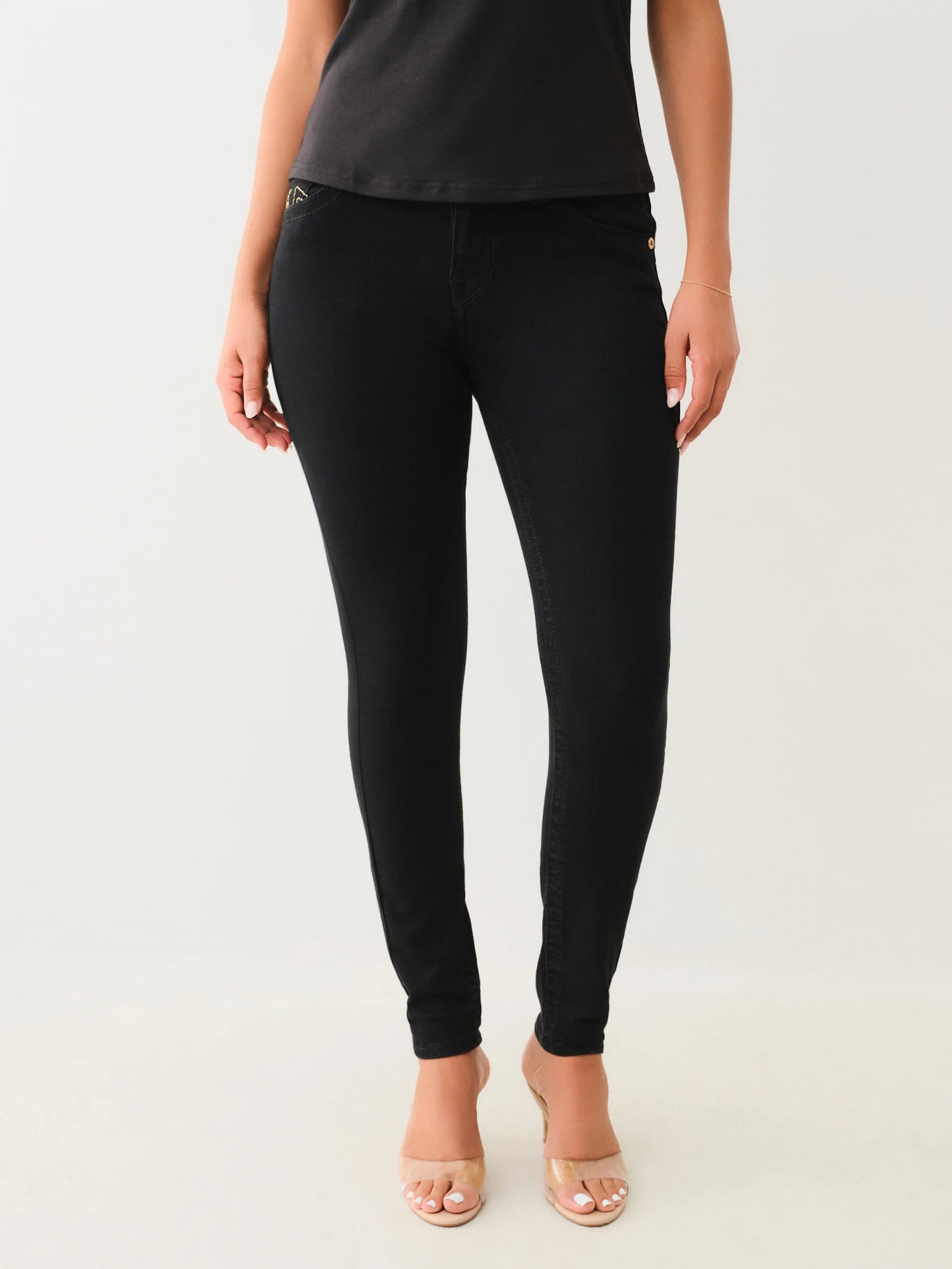 True Religion Jennie Big T Mr Lurex Skinny  Black Rinse